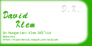 david klem business card